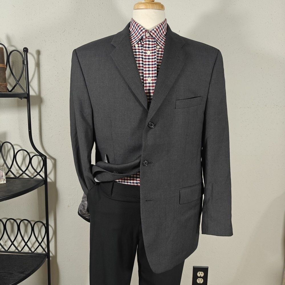 Calvin Klein Men's Sport Coat Blazer Two‎ Button CH Gray Wool Size 44R